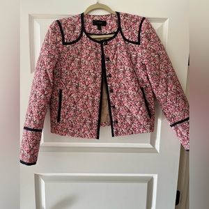 J.Crew floral quilted cropped jacket sz 6